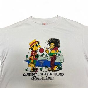 Y2K same shit different island punta Cana graphic white funny ‎ Tshirt